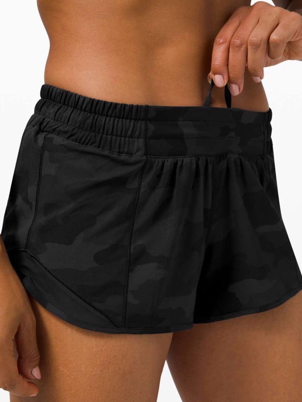 Lululemon Black Camo Hotty Hot Shorts Low Rise